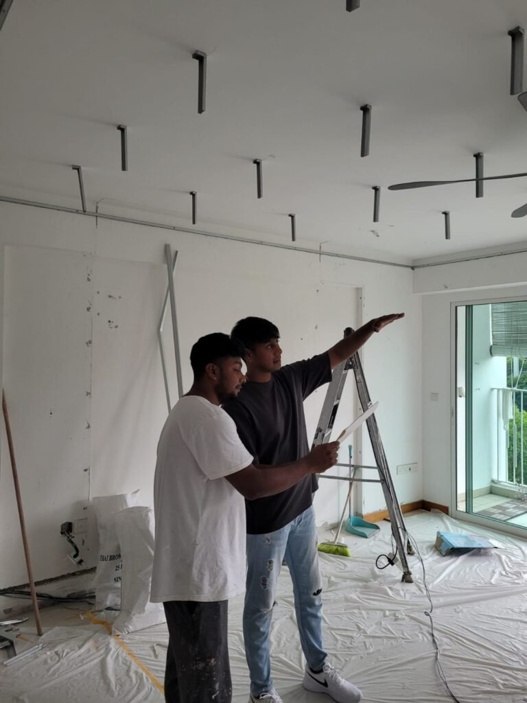 contractors discussing renovation works